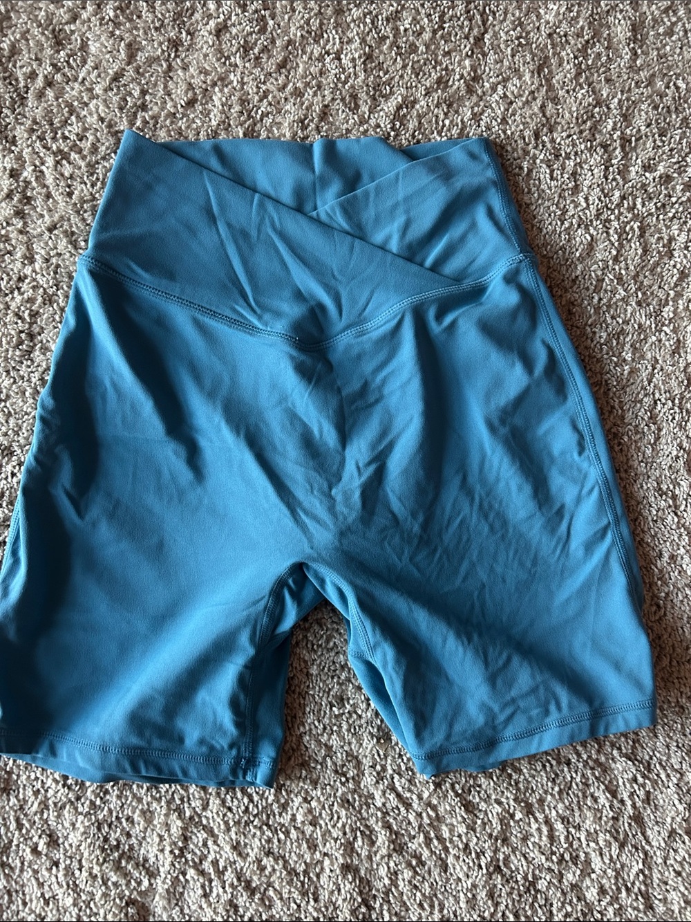 High-Waist Teal Women’s Performance Shorts